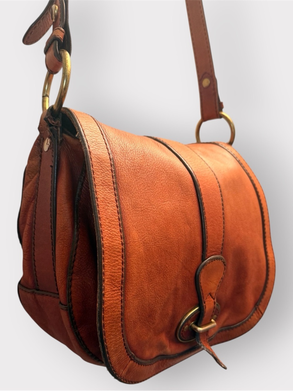 Vintage Reissue Fossil Leather Saddle Shoulder/crossbody Bag - Picture 2 of 16
